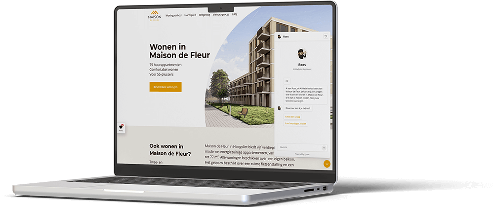 fynna ai website assistent mockup